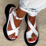 Solid Color Non-Slip Ankle Strap Casual Sandals