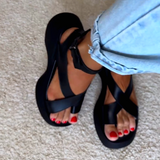 Solid Color Non-Slip Ankle Strap Casual Sandals