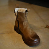 Vintage Handmade Thick Leather Warm Boots