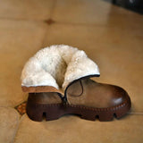 Vintage Handmade Thick Leather Warm Boots