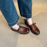 Women's Genuine Leather Buckle Loafers