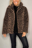 Comfy Leopard Print Fur Coat