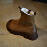 Vintage Handmade Thick Leather Warm Boots