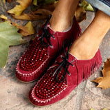 Soft Faux Fur Crystal Embroidered Shoes