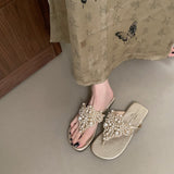 Vintage Pearl Flip Flop Sandals