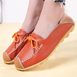 Women's Leather Flat Lace-Up Loafers