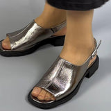 Champagne Leather Comfortable Sandals
