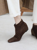 Vintage Minimalist Wedge Boots