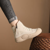 Women's Casual Retro Flat Lace-Up Boots