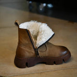 Vintage Handmade Thick Leather Warm Boots