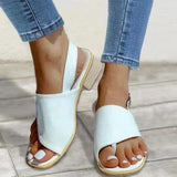 Women's Square Toe Casual Buckle Thick Heel Sandals