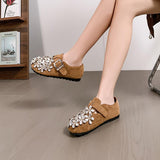 Comfortable Flat Rhinestone Round Toe Flats