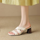 Women's Thick Heel Square Toe Sandals