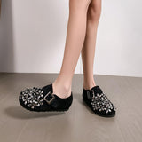 Comfortable Flat Rhinestone Round Toe Flats