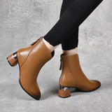 Women's Genuine Leather Back Zipper Boots