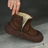 Handmade Genuine Leather Thick Warm Wool Snow Boots