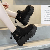 Cute Rhinestone Platform Snow Boots