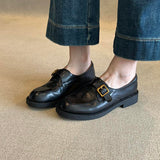 Women's Genuine Leather Buckle Loafers