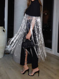 Shine Rhinestone Fringe Cropped Cape