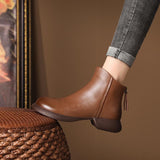 Women's Zipper Retro Soft-Soled Martin Boots