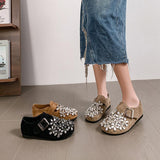 Comfortable Flat Rhinestone Round Toe Flats