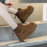 Cute Rhinestone Platform Snow Boots