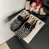 Comfortable Flat Rhinestone Round Toe Flats