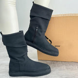 Pleated Flat Ankle Boots