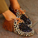 Soft Faux Fur Crystal Embroidered Shoes