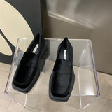 Thick-Soled Velvet Loafers