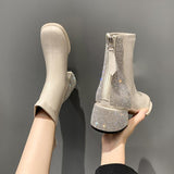 Women's Thick Heel Rhinestone Fashion Boots