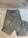 Sparkling Rhinestone Straight-Leg Jeans