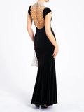 Velvet Pearl Embellished Gown