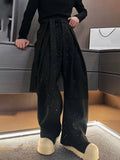 Rhinestone Sparkle Fashion Woolen Belted Scimitar Pants