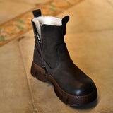 Vintage Handmade Thick Leather Warm Boots