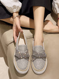 Rhinestone Shiny Casual Loafers