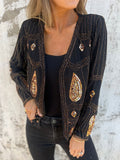 Sequined Long Sleeve Cardigan Coat