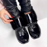 Genuine Leather Plush Women's Casual Shoes