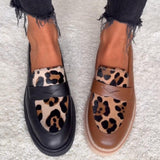 Women's Leopard Print Leather Loafers