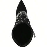 Women's Rhinestone Star Suede Boots