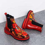 Women's Personalized Red Printed Boots