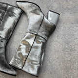 Women's Silver Suede Long Boots