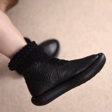 Vintage Knitted Stretch Thick-Soled Velvet Boots