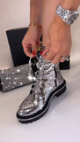 Metallic Silver Shiny Boots