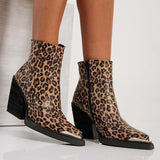 Women's Leopard Removable Leather Boots