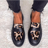 Women's Leopard Print Leather Loafers