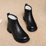 Cowhide Non-Slip Retro Comfortable Ankle Boots