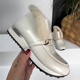 Genuine Leather Plush Women's Casual Shoes