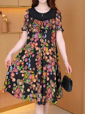 Women's Patchwork Loose Printed Dress