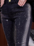 Sparkling Diamond Gradient Slim Fit Stretch Jeans